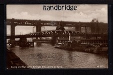 Newcastle upon Tyne - Swing & High Level Bridges - real photographic  postcard