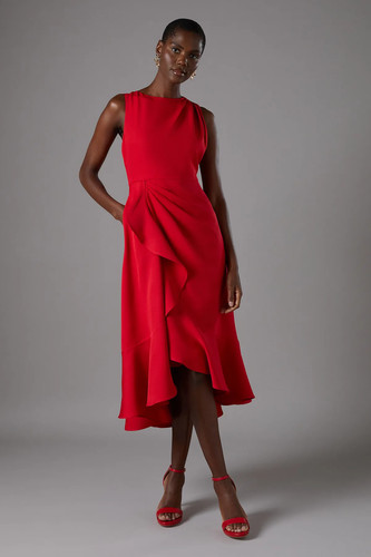 Coast red midi dress - dress, womens