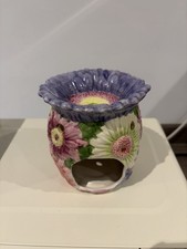 Yankee candle large ceramic floral coloured cottagecore style wax melt burner