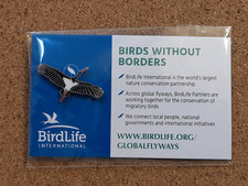 BLACK STORK Birdlife Charity Pin Badge RSPB Interest BIRD