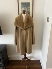 Windsmoor Virgin Wool & Cashmere Camel Coat With Faux Fur Collar UK 20