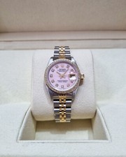 Rolex Ladies Custom Pink Diamond Dot Dial 26 Steel &Gold Jubilee Bracelet 69173