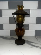 Vintage Amber Glass Hurricane