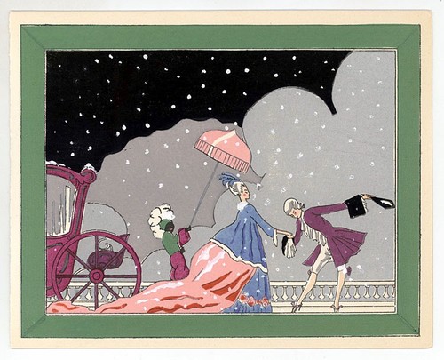 1920s art deco pochoir xmas - art,