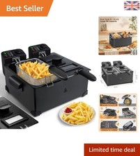 Versatile 6L Dual Tank Deep Fryer with Temperature Control & Viewing Window