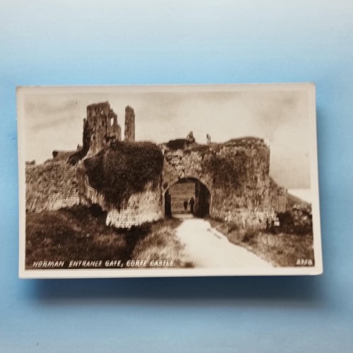 Corfe castle postcard - castle, c1935
