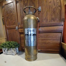 Antique Vintage Pyrene Copper & Brass Fire Extinguisher 24"  model PW-12 