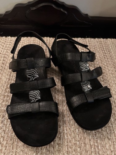 Vionic amber black strappy - vionic,