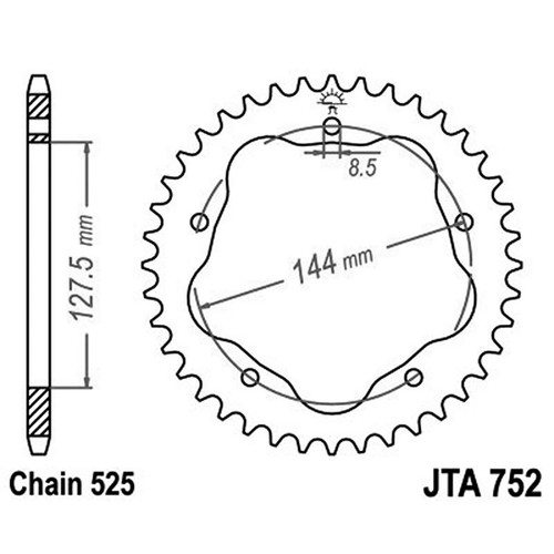 Aluminum 7075t6 sprocket 752 - 7075t6,