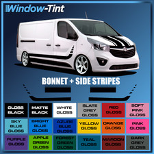 For Vauxhall Vivaro MK2 LWB Bonnet & Side Stripes Graphics Stickers Vinyl Decal