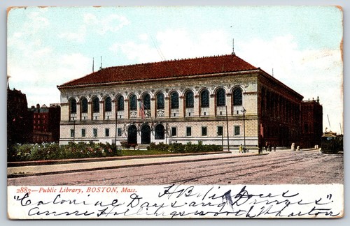 Postcard public library - postcard,