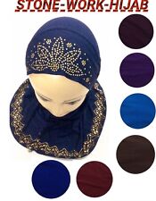  GIRLS one piece Beautiful One Piece Muslim Islamic Hijab Flower Diamonte Scarf