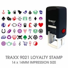 Traxx 9021 Loyalty Card Rubber Stamp Self Inking Small Pocket Size Reward Scheme