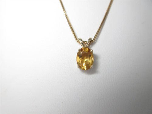 14k gold citrine necklace - citrine,