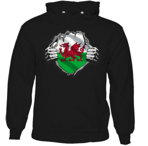 Welsh hoodie flag - welsh, football
