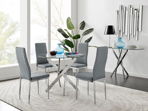 Novara chrome round glass - novara,