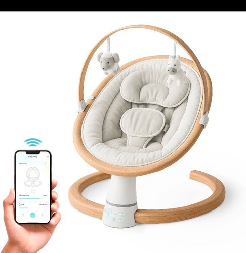 Baby swing wooden finish - baby,