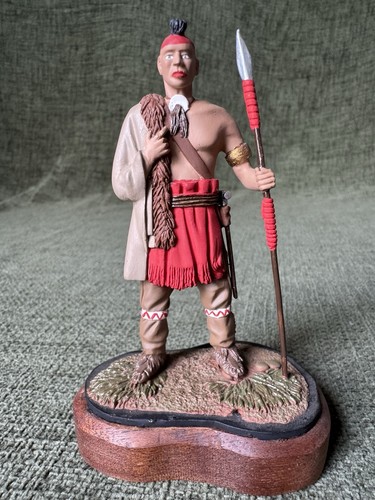 Painted metal figure native - metal,