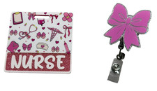 Pink Nurse Badge Holder & Bow