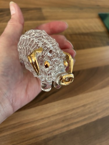Hand blown glass pig - glass, figure