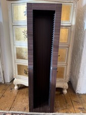 Vintage Dark Brown Wood Effect Plastic Insert CD Rack Holds 52 CDs 90s Y2K