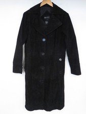 Beth Terrell - Black - Suede - Trench Coat - Size L