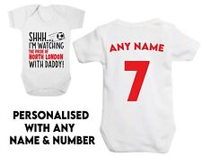 SHHH Im Watching Pride Of North London With Daddy Baby Grow Kids T-Shirt Arsenal