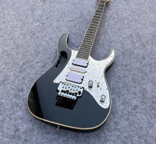 Bright black electric guitar