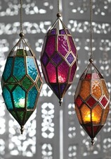 Moroccan Lamp, Colourful Glass
