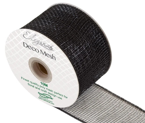 Eleganza black deco mesh - black,