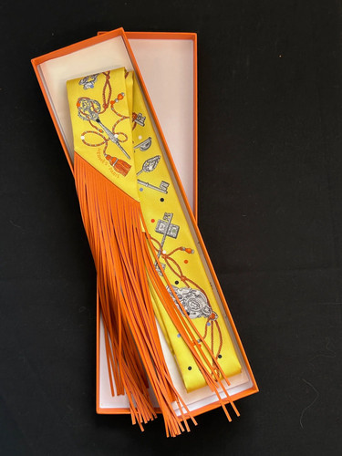 Hermès twilly fringe yellow - hermès,