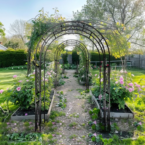 Romantic metal garden arch - metal,