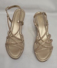 Next Rose Gold Forever Comfort Bling Asymmetric Wedges Size UK 9 EU 43 RRP £44