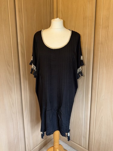 Skemo black kaftan beach cover - black,