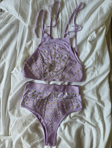Prettylittlething purple mesh - purple,