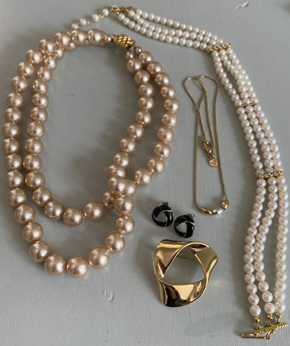 Bundle faux pearl necklaces - faux,