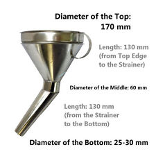 Metal Funnel with Metal Strainer for Oil Petrol Diesel Water Fuel Car Van Garage