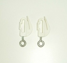 CURTAIN TRACK / RAIL BRACKETS / END STOPS x 2pcs - WHITE - PLASTIC SPARE PARTS  