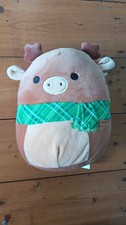 8" Squishmallow Ruby the Reindeer with green scarf