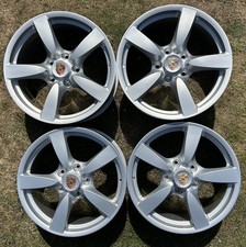 4 x Porsche 18” Alloy Wheels Cayman Boxster 987 Refurbed & New Centre Caps