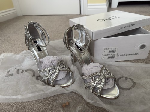 Silver high heel shoes size - heel,
