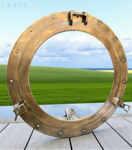 Vintage style brass porthole - brass,