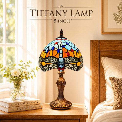 Tiffany dragonfly style - tiffany, 8"
