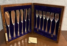 Antique Silver Plated Boxed Fish Cutlery Set - Charles James Allen & Sidney