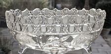Gorgeous Oval Antique Crystal Cut Glass Decorative Centrepiece Bowl  28cm, 1.6kg