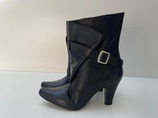Poste Mistress Ladies Black Leather Buckle Ankle Strap Boot shoes UK 5 EU 38 B74
