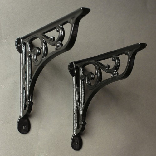 Pair black antique cast - pair, of