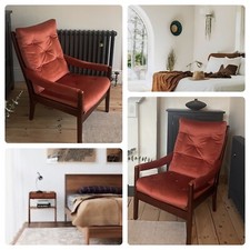 Original Mid Century Cintique Rust Velour  Armchair Nursing? - Super Comfy!