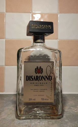 Empty glass liqueur bottle for - liqueur,