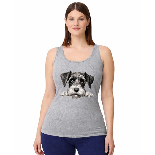 Schnauzer peeking womens - schnauzer,